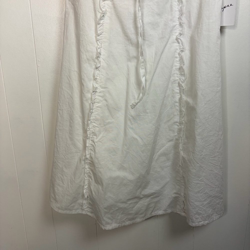 Japna White Ruffle A-Line Smocked Summer Dress Cotton New NWT size Small Beach - Picture 4 of 11